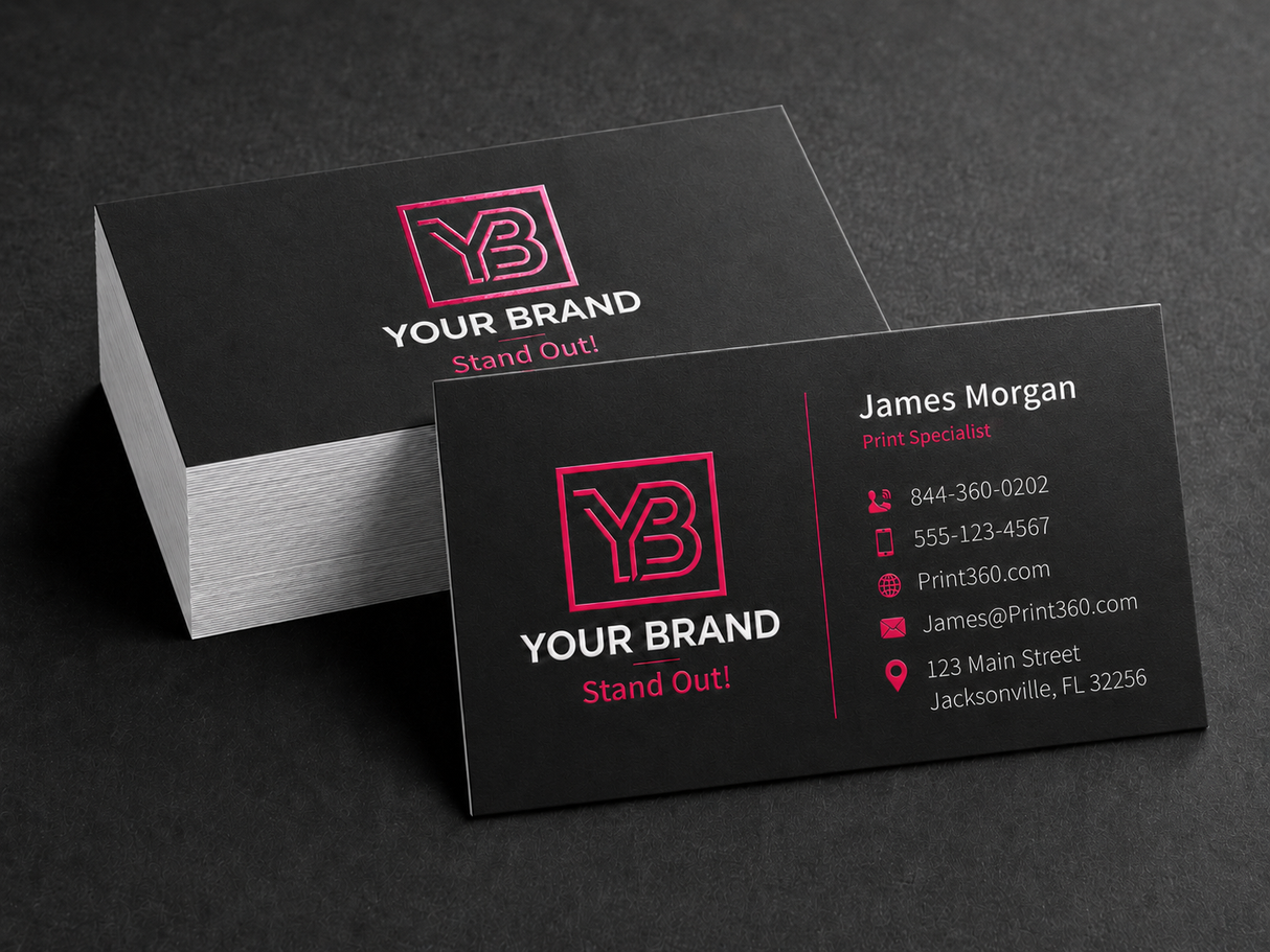 Business cards 18pt Matte Lamination + SPOT UV