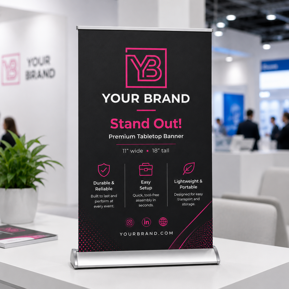 Table Top Pull Up Banner 13 oz Matte Vinyl