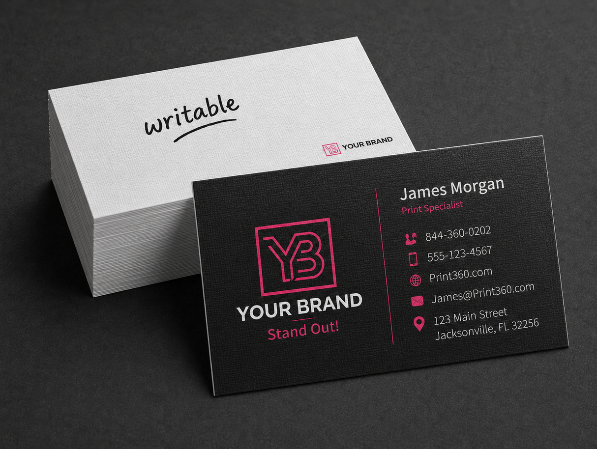 Business cards 13pt Linen Uncoated