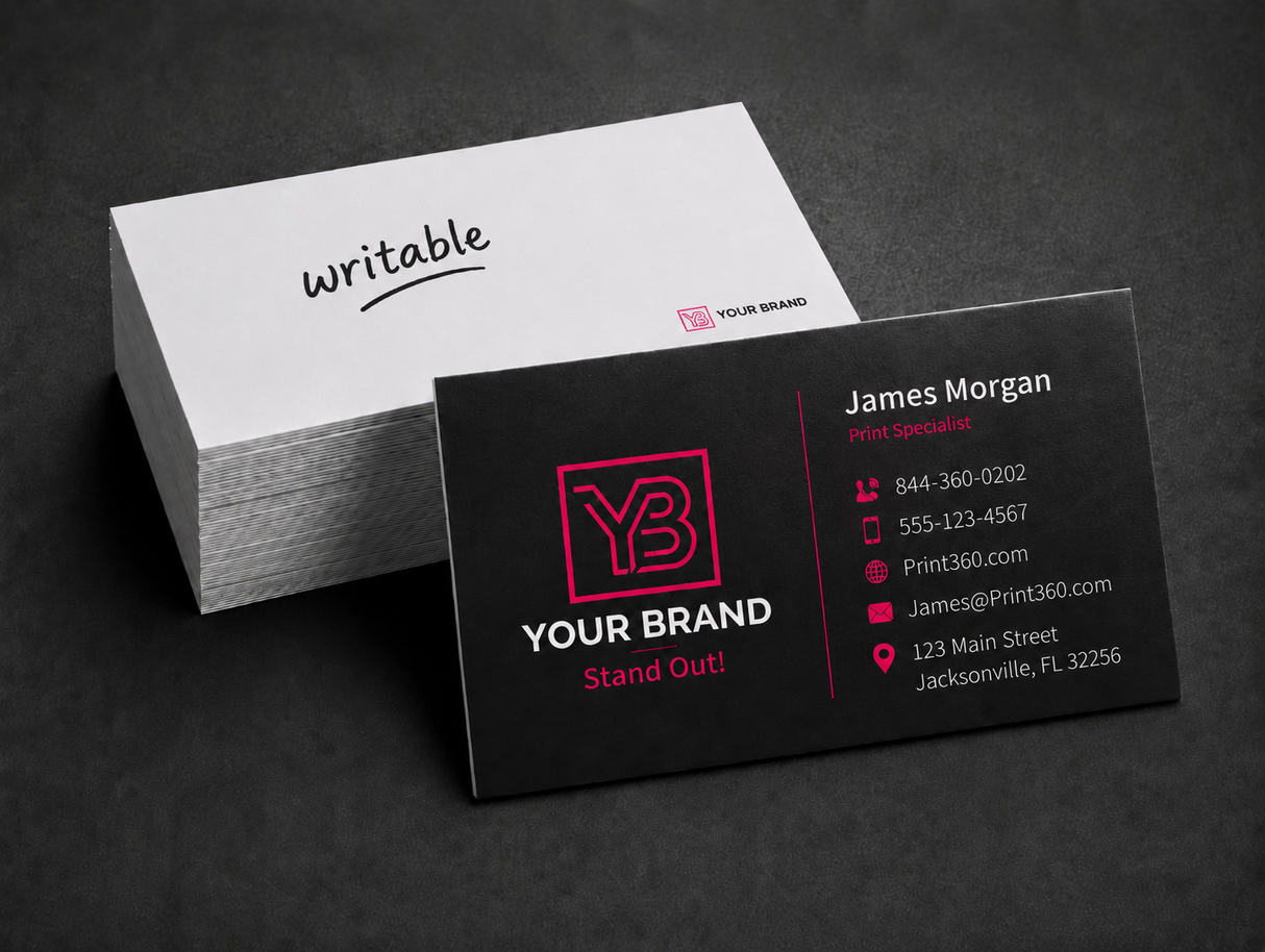 Business cards 14pt Writable + Aqueous Coating (C1S)