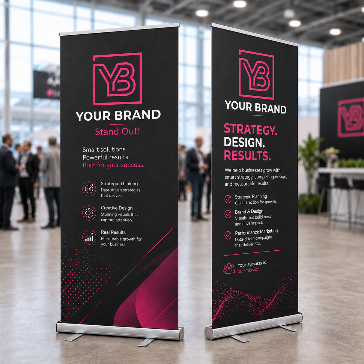 Double Sided Pull Up Banners 13 oz Matte Vinyl